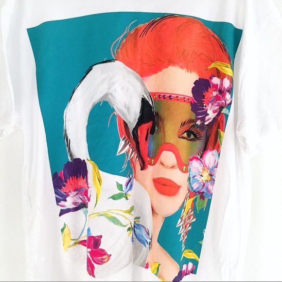 Zara Swan Front Print T-Shirt - Picture 4 of 8